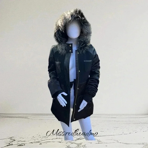 Juicy Couture Faux Leather and Fabric Coat - Small - Picture 1 of 7